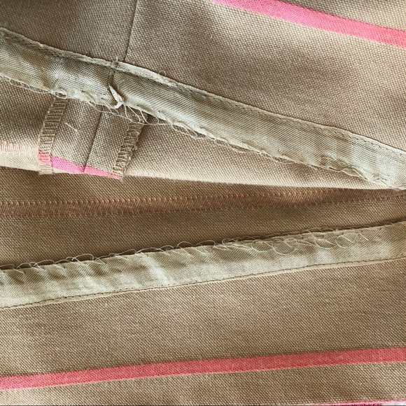 J CREW Factory Tan & Coral Striped Pencil Skirt - Picture 9 of 11